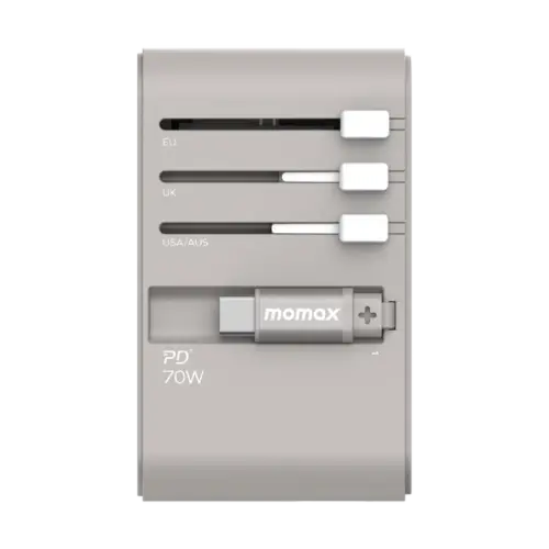 Bộ sạc du lịch MOMAX UA18UK GaN 3 cổng 1-World+ có cáp USB-C tích hợp 70W - Hình ảnh 11
