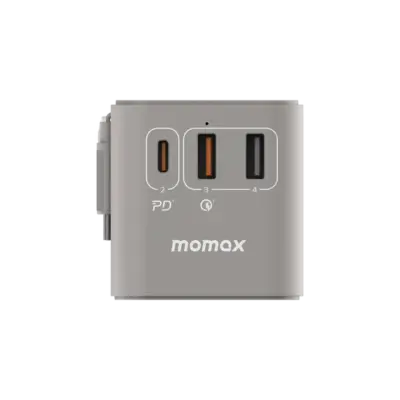 Bộ sạc du lịch MOMAX UA18UK GaN 3 cổng 1-World+ có cáp USB-C tích hợp 70W - Giải phóng bạn khỏi mọi lo lắng về sạc khi du lịch quốc tế với <strong>Bộ sạc du lịch đa năng MOMAX UA18UK GaN 3 cổng 1-World+ có cáp USB-C tích hợp 70W tương thích hơn 200 quốc gia</strong>. Tương thích hơn 200 quốc gia với các chân cắm tích hợp, bộ sạc <strong>MOMAX UA18UK</strong> mang đến tổng công suất sạc lên tới 70W mạnh mẽ nhờ công nghệ GaN. Với 3 cổng sạc (2 USB-C PD & 1 USB-A QC) và đặc biệt là cáp USB-C tích hợp sẵn, bạn có thể nạp năng lượng cho mọi thiết bị cùng lúc mà không cần mang theo dây rời. <strong>MOMAX UA18UK</strong> là giải pháp năng lượng "tất cả trong một", đáng tin cậy cho mọi chuyến đi, giữ thiết bị của bạn luôn sẵn sàng hoạt động ở bất kỳ đâu trên thế giới.
