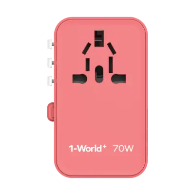 Bộ sạc du lịch MOMAX UA18UK GaN 3 cổng 1-World+ có cáp USB-C tích hợp 70W - Giải phóng bạn khỏi mọi lo lắng về sạc khi du lịch quốc tế với <strong>Bộ sạc du lịch đa năng MOMAX UA18UK GaN 3 cổng 1-World+ có cáp USB-C tích hợp 70W tương thích hơn 200 quốc gia</strong>. Tương thích hơn 200 quốc gia với các chân cắm tích hợp, bộ sạc <strong>MOMAX UA18UK</strong> mang đến tổng công suất sạc lên tới 70W mạnh mẽ nhờ công nghệ GaN. Với 3 cổng sạc (2 USB-C PD & 1 USB-A QC) và đặc biệt là cáp USB-C tích hợp sẵn, bạn có thể nạp năng lượng cho mọi thiết bị cùng lúc mà không cần mang theo dây rời. <strong>MOMAX UA18UK</strong> là giải pháp năng lượng "tất cả trong một", đáng tin cậy cho mọi chuyến đi, giữ thiết bị của bạn luôn sẵn sàng hoạt động ở bất kỳ đâu trên thế giới.