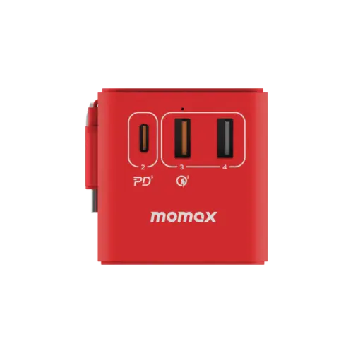 Bộ sạc du lịch MOMAX UA18UK GaN 3 cổng 1-World+ có cáp USB-C tích hợp 70W - Hình ảnh 24