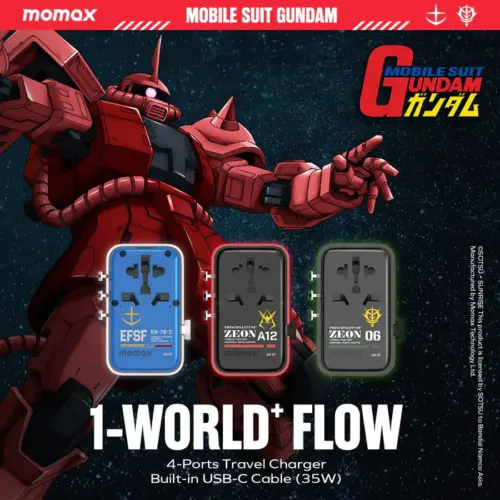 Bộ sạc du lịch MOMAX UA21UKG 4 cổng 1-World+ Flow có cáp USB-C tích hợp 35W - Phiên bản giới hạn - Hình ảnh 9
