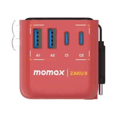 Bộ sạc du lịch MOMAX UA21UKG 4 cổng 1-World+ Flow có cáp USB-C tích hợp 35W - Phiên bản giới hạn - Khám phá thế giới không lo hết pin với <strong>Bộ sạc du lịch đa năng MOMAX UA21UKG 4 cổng 1-World+ Flow có cáp USB-C tích hợp 35W - Phiên bản giới hạn</strong>. Tích hợp sẵn các loại chân cắm cho hơn 200 quốc gia, bộ sạc <strong>MOMAX UA21UKG</strong> mang đến tổng công suất 35W đáng tin cậy. Với 4 cổng sạc (2 USB-C & 2 USB-A) và đặc biệt là cáp USB-C tích hợp sẵn tiện lợi, bạn có thể nạp năng lượng đồng thời cho mọi thiết bị mà không cần mang theo dây rời. Thiết kế nhỏ gọn, an toàn và vẻ ngoài độc đáo của phiên bản giới hạn. <strong>MOMAX UA21UKG</strong> là giải pháp năng lượng "tất cả trong một", đáng tin cậy cho mọi hành trình của bạn.