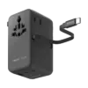 Bộ sạc du lịch MOMAX UA25 mini GaN 4 cổng 1-World²⁺ có cáp thu vào tích hợp 100W với AC kép