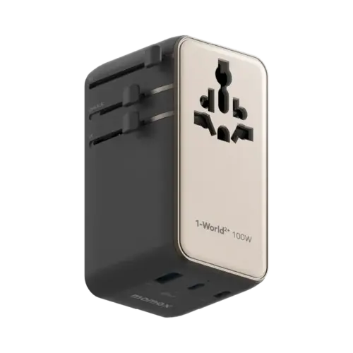 Bộ sạc du lịch MOMAX UA25 mini GaN 4 cổng 1-World²⁺ có cáp thu vào tích hợp 100W với AC kép - Hình ảnh 2