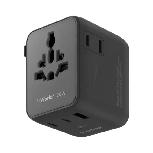 Bộ sạc du lịch MOMAX UA26 GaN 3 cổng 1-World² 20W với AC kép