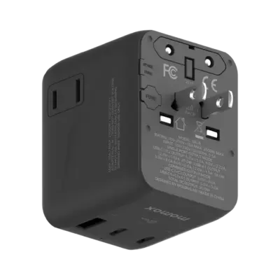 Bộ sạc du lịch MOMAX UA26 GaN 3 cổng 1-World² 20W với AC kép - Giải phóng bạn khỏi mọi lo lắng về sạc khi du lịch quốc tế với <strong>Bộ sạc du lịch đa năng MOMAX UA26 GaN 3 cổng 1-World² 20W với AC kép</strong>. Tương thích hơn 200 quốc gia với các chân cắm tích hợp thông minh, bộ sạc <strong>MOMAX UA26</strong> mang đến tổng công suất sạc lên tới 20W đáng tin cậy nhờ công nghệ GaN. Với 3 cổng sạc USB (USB-C PD & USB-A QC) và đặc biệt là khả năng cấp nguồn AC kép độc đáo, bạn có thể nạp năng lượng cho mọi thiết bị cùng lúc, kể cả những thiết bị sử dụng phích cắm truyền thống. Nhỏ gọn, an toàn và cực kỳ đa năng. <strong>MOMAX UA26</strong> là giải pháp năng lượng "tất cả trong một", đáng tin cậy cho mọi chuyến đi.