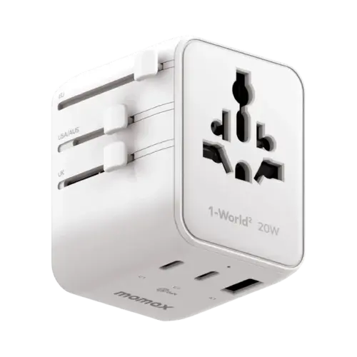 Bộ sạc du lịch MOMAX UA26 GaN 3 cổng 1-World² 20W với AC kép - Hình ảnh 12
