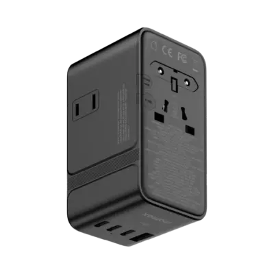 Bộ chuyển đổi du lịch MOMAX UA28L AC kép 7 cổng 205W 1-World² - Mang cả thế giới điện vào hành lý của bạn với <strong>Bộ chuyển đổi du lịch MOMAX UA28L AC kép 7 cổng 205W 1-World²</strong>. Tương thích với hơn 200 quốc gia nhờ các chân cắm tích hợp thông minh, bộ chuyển đổi <strong>MOMAX UA28L</strong> là trạm cấp nguồn vạn năng. Với tổng công suất 205W (bao gồm khả năng cấp nguồn AC và sạc USB) và đặc biệt là khả năng cấp nguồn AC kép độc đáo cùng 7 cổng USB (USB-C & USB-A), bạn có thể sạc mọi thiết bị cùng lúc, kể cả những thiết bị sử dụng phích cắm truyền thống. Nhỏ gọn, an toàn và cực kỳ đa năng. <strong>MOMAX UA28L</strong> - Giải pháp năng lượng "tất cả trong một", đáng tin cậy cho mọi chuyến đi.