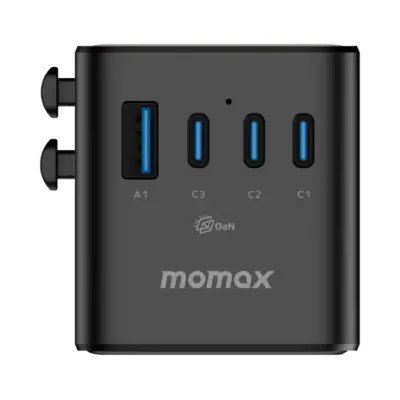 Bộ chuyển đổi du lịch MOMAX UA28L AC kép 7 cổng 205W 1-World² - Mang cả thế giới điện vào hành lý của bạn với <strong>Bộ chuyển đổi du lịch MOMAX UA28L AC kép 7 cổng 205W 1-World²</strong>. Tương thích với hơn 200 quốc gia nhờ các chân cắm tích hợp thông minh, bộ chuyển đổi <strong>MOMAX UA28L</strong> là trạm cấp nguồn vạn năng. Với tổng công suất 205W (bao gồm khả năng cấp nguồn AC và sạc USB) và đặc biệt là khả năng cấp nguồn AC kép độc đáo cùng 7 cổng USB (USB-C & USB-A), bạn có thể sạc mọi thiết bị cùng lúc, kể cả những thiết bị sử dụng phích cắm truyền thống. Nhỏ gọn, an toàn và cực kỳ đa năng. <strong>MOMAX UA28L</strong> - Giải pháp năng lượng "tất cả trong một", đáng tin cậy cho mọi chuyến đi.