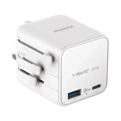 Bộ sạc du lịch MOMAX UA29 GaN 2 cổng USB-A và USB-C 20W 1-World² - Hình ảnh 4