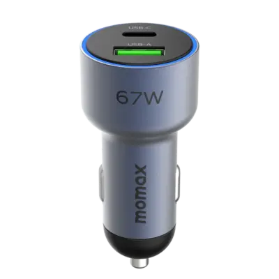 Bộ sạc ô tô MOMAX UC16E MoVe Dual Port 67W - Nâng cấp trải nghiệm sạc trên ô tô với <strong>bộ sạc ô tô MOMAX UC16E</strong> MoVe Dual Port 67W. Công suất 67W mạnh mẽ cùng hai cổng sạc (USB-C & USB-A) cho phép bạn nạp năng lượng nhanh chóng cho điện thoại, máy tính bảng và các thiết bị khác đồng thời. Thiết kế nhỏ gọn, bền bỉ và tích hợp các công nghệ bảo vệ an toàn, <strong>MOMAX UC16E</strong> đảm bảo sự tiện lợi và an tâm suốt hành trình. Đây là phụ kiện không thể thiếu cho mọi tài xế hiện đại, giúp các thiết bị của bạn luôn sẵn sàng hoạt động.