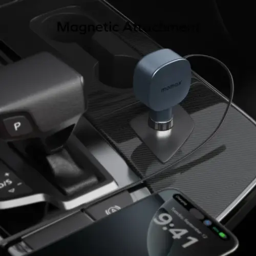 Bộ sạc ô tô MOMAX UC19E 1-Move⁺ 2 cổng có cáp thu vào tích hợp 60W - Hình ảnh 2