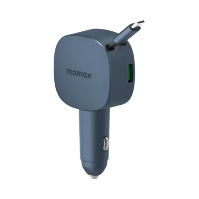 Bộ sạc ô tô MOMAX UC19E 1-Move⁺ 2 cổng có cáp thu vào tích hợp 60W - Biến mỗi chuyến đi trên ô tô thành cơ hội nạp đầy năng lượng cho thiết bị của bạn với <strong>Bộ sạc ô tô MOMAX UC19E 1-Move⁺ 2 cổng có cáp thu vào tích hợp 60W</strong>. Với công suất sạc nhanh 60W (chia sẻ giữa các cổng), bộ sạc <strong>MOMAX UC19E 1-Move⁺</strong> đủ sức nạp năng lượng hiệu quả cho smartphone, máy tính bảng và cả laptop mỏng nhẹ. Điểm nhấn là cáp (thường USB-C hoặc Lightning) có thể thu vào tích hợp sẵn, giải phóng bạn khỏi dây cáp lộn xộn. Thiết kế gọn gàng, tiện lợi, <strong>MOMAX UC19E 1-Move⁺</strong> là phụ kiện không thể thiếu cho mọi chiếc xe, đảm bảo thiết bị của bạn luôn sẵn sàng hoạt động trên mọi nẻo đường.