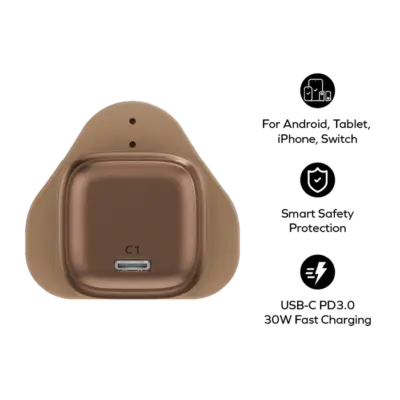 Bộ sạc MOMAX UM58UKL2 GaN 1 cổng 30W 1-Charge - Trải nghiệm tốc độ sạc đỉnh cao trong một thiết kế siêu nhỏ gọn với <strong>Bộ sạc MOMAX UM58UKL2 GaN 1 cổng 30W</strong>. Công suất sạc nhanh 30W Power Delivery mạnh mẽ nhờ công nghệ GaN tiên tiến, đủ sức nạp năng lượng cho smartphone, máy tính bảng và cả laptop mỏng nhẹ một cách hiệu quả. Với chỉ một cổng USB-C PD duy nhất, bộ sạc <strong>MOMAX UM58UKL2</strong> tập trung sức mạnh cho thiết bị của bạn. Chân cắm UK (3 chấu) tích hợp, an toàn và đáng tin cậy. <strong>MOMAX UM58UKL2</strong> là người bạn đồng hành lý tưởng cho mọi nhu cầu sạc nhanh, đơn giản và hiệu quả.
