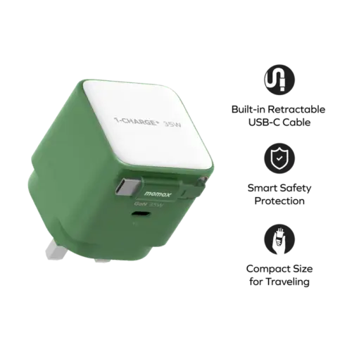 Bộ sạc MOMAX UM72UK GaN 1-Charge+ 1 cổng có cáp USB-C tích hợp 35W - Hình ảnh 14