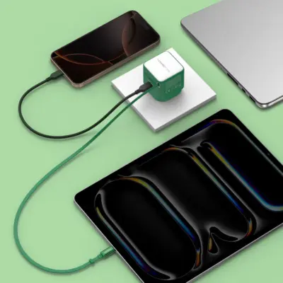Bộ sạc MOMAX UM72UK GaN 1-Charge+ 1 cổng có cáp USB-C tích hợp 35W - Đơn giản hóa việc sạc pin cho mọi thiết bị USB-C của bạn với <strong>Bộ sạc MOMAX UM72UK GaN 1-Charge+ 1 cổng có cáp USB-C tích hợp 35W</strong>. Công suất sạc nhanh 35W Power Delivery mạnh mẽ nhờ công nghệ GaN tiên tiến, đủ sức nạp năng lượng cho cả laptop mỏng nhẹ, máy tính bảng và smartphone. Đặc biệt, cáp USB-C được tích hợp sẵn ngay trên thân bộ sạc – giải pháp "tất cả trong một" cực kỳ tiện lợi, không lo quên cáp. Chân cắm UK (3 chấu) tích hợp, an toàn và đáng tin cậy. <strong>MOMAX UM72UK</strong> là người bạn đồng hành lý tưởng cho bàn làm việc và di chuyển.