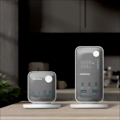 Bộ sạc MOMAX US20UKW Charge Work Flow 3-Outlet GaN Power Cube 30W với Cổng USB - Biến một ổ cắm tường duy nhất thành trạm năng lượng nhỏ gọn và đa năng với <strong>Bộ sạc MOMAX US20UKW Charge Work Flow 3-Outlet GaN Power Cube 30W với Cổng USB</strong>. Với thiết kế hình khối độc đáo và nhỏ gọn, bộ sạc <strong>MOMAX US20UKW</strong> trang bị 3 ổ cắm AC tiêu chuẩn (chuẩn UKW) và các cổng sạc USB (thường USB-C PD và USB-A QC) với tổng công suất 30W nhờ công nghệ GaN. Nạp năng lượng đồng thời cho điện thoại, máy tính bảng và nhiều thiết bị khác. An toàn, hiệu quả và tối ưu hóa không gian. <strong>MOMAX US20UKW</strong> là giải pháp năng lượng tiện lợi cho gia đình, văn phòng hoặc du lịch (nếu phù hợp chuẩn ổ cắm).
