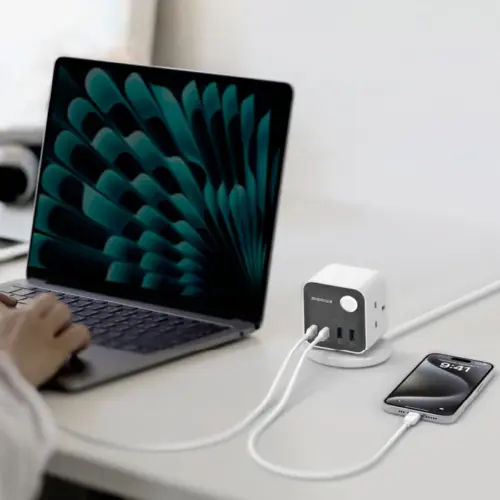 Bộ sạc MOMAX US20UKW Charge Work Flow 3-Outlet GaN Power Cube 30W với Cổng USB - Hình ảnh 3