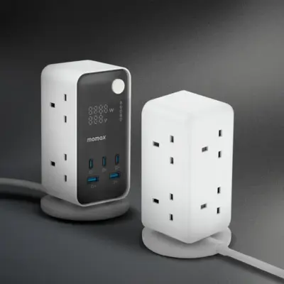 Bộ sạc MOMAX US21UKW Flow 6-Outlet GaN Power Tower 35W với Cổng USB - Biến một ổ cắm tường duy nhất thành trạm sạc năng lượng đa năng với <strong>Bộ sạc MOMAX US21UKW Flow 6-Outlet GaN Power Tower 35W với Cổng USB</strong>. Với thiết kế tháp nhỏ gọn, bộ sạc <strong>MOMAX US21UKW</strong> trang bị 6 ổ cắm AC tiêu chuẩn và các cổng sạc USB (thường USB-C PD và USB-A QC) với tổng công suất 35W nhờ công nghệ GaN. Nạp năng lượng đồng thời cho laptop, điện thoại, máy tính bảng và nhiều thiết bị khác. An toàn, hiệu quả và tối ưu hóa không gian. <strong>MOMAX US21UKW</strong> là giải pháp năng lượng hoàn hảo cho gia đình, văn phòng hoặc du lịch.