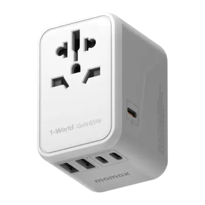 Bộ sạc du lịch đa năng MOMAX UA8U GaN 5 cổng 1-World Universal 65W tương thích hơn 200 quốc gia - Trải nghiệm sự tự do du lịch không giới hạn với <strong>Bộ sạc du lịch đa năng MOMAX UA8U GaN 5 cổng 1-World Universal 65W tương thích hơn 200 quốc gia</strong>. Tương thích với hầu hết các chuẩn ổ cắm trên thế giới, bộ sạc <strong>MOMAX UA8U</strong> mang đến tổng công suất sạc 65W mạnh mẽ nhờ công nghệ GaN. Với 5 cổng sạc tiện lợi (USB-C PD & USB-A QC), bạn có thể sạc đồng thời nhiều thiết bị. Nhỏ gọn, đáng tin cậy và cực kỳ đa năng, <strong>MOMAX UA8U</strong> là người bạn đồng hành năng lượng hoàn hảo cho mọi chuyến đi khắp năm châu.