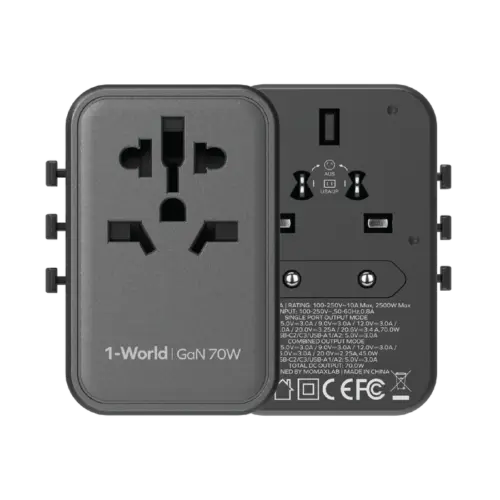 Bộ sạc du lịch MOMAX UA8AU GaN 5 cổng 1-World Universal 70W - Hình ảnh 7