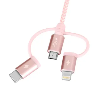 Cáp sạc bện nylon MOMAX DX1 3 trong 1 OneLink USB-A sang Micro USB & Lightning & USB-C dài 1m - Giải phóng bạn khỏi mớ dây cáp lộn xộn chỉ với một sợi cáp duy nhất! <strong>Cáp sạc bện nylon MOMAX DX1 3 trong 1 OneLink USB-A sang Micro USB & Lightning & USB-C dài 1m</strong> là người bạn đồng hành hoàn hảo cho mọi thiết bị của bạn. Tích hợp các đầu cắm Micro USB, Lightning (chuẩn MFI) và USB-C, cáp <strong>MOMAX DX1</strong> này cho phép sạc nhanh (và truyền dữ liệu cơ bản) cho hầu hết điện thoại, máy tính bảng phổ biến trên thị trường. Chất liệu nylon bện cao cấp đảm bảo độ bền và vẻ ngoài sang trọng. Tiện lợi, đa năng và đáng tin cậy. Đơn giản hóa cuộc sống số của bạn với <strong>MOMAX DX1</strong> ngay hôm nay!