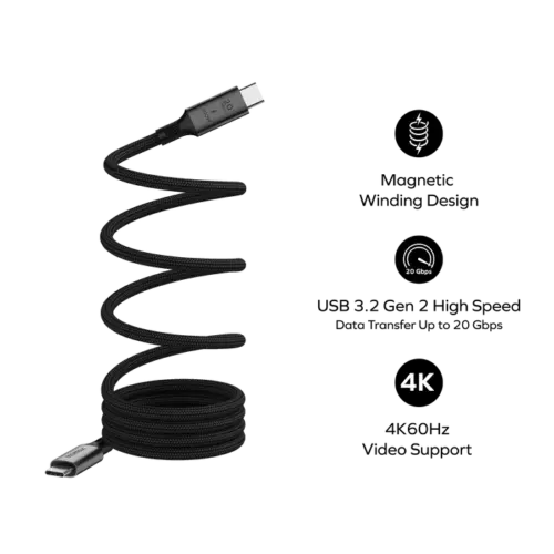Cáp tư tính MOMAX DC51D Mag.Link USB-C sang USB-C 100W USB 3.2 Gen 2x2 1M - Hình ảnh 3