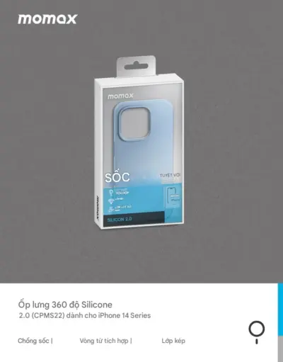 Ốp lưng silicon MOMAX MSAP22 bảo vệ từ tính cho iPhone 14 Series - Mang đến cảm giác cầm nắm mềm mại và khả năng bảo vệ hiệu quả cho iPhone 14 Series với <strong>ốp lưng silicon MOMAX MSAP22</strong> bảo vệ từ tính. Thiết kế ôm sát, chống trượt, chiếc ốp này tích hợp hoàn hảo công nghệ MagSafe. Vòng nam châm mạnh mẽ trên <strong>MOMAX MSAP22</strong> đảm bảo kết nối chắc chắn với sạc không dây 15W và các phụ kiện từ tính khác. Bảo vệ điện thoại khỏi trầy xước và va đập nhẹ hàng ngày. Viền nhô cao thông minh bảo vệ màn hình và cụm camera. <strong>Ốp lưng MOMAX MSAP22</strong> là sự lựa chọn tiện lợi, an toàn và thoải mái, giữ cho iPhone 14 của bạn luôn đẹp và hoạt động trơn tru.