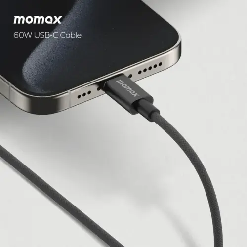 Cáp sạc bện nylon MOMAX DC29 Elite USB-C sang USB-C 60W 0,5m - Hình ảnh 3