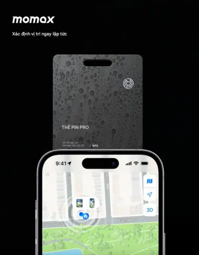 Thiết Bị Định Vị MOMAX BR9 PinCard Pro Có Thể Sạc Lại - Giữ những vật dụng quan trọng nhất luôn trong tầm kiểm soát với <strong>Thiết Bị Định Vị MOMAX BR9</strong> PinCard Pro. Với thiết kế siêu mỏng dạng thẻ, <strong>MOMAX BR9</strong> dễ dàng bỏ vừa ví tiền, khe đựng thẻ trong túi xách hay gắn vào bất kỳ vật dụng giá trị nào bạn muốn theo dõi. Công nghệ định vị tiên tiến giúp bạn tìm thấy đồ đạc bị thất lạc một cách nhanh chóng. Đặc biệt, <strong>MOMAX BR9</strong> sử dụng pin sạc lại, tiện lợi và thân thiện với môi trường. An tâm di chuyển mà không lo mất mát với giải pháp định vị thông minh <strong>MOMAX BR9</strong>.