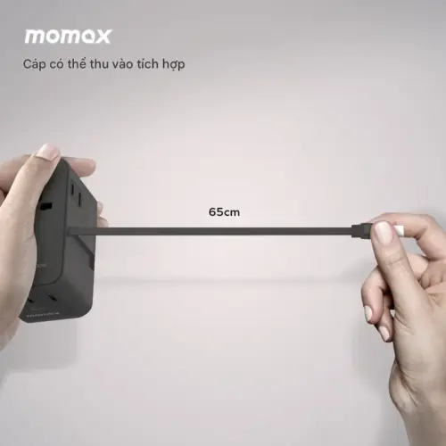 Bộ sạc du lịch MOMAX UA25 mini GaN 4 cổng 1-World²⁺ có cáp thu vào tích hợp 100W với AC kép - Hình ảnh 15