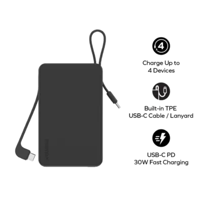 Pin dự phòng MOMAX IP139 Power Vital+ 20000mAh kèm 2 cáp USB-C tích hợp - Sở hữu nguồn năng lượng di động mạnh mẽ và cực kỳ tiện lợi với <strong>Pin dự phòng MOMAX IP139 Power Vital+ 20000mAh kèm 2 cáp USB-C tích hợp - Phiên bản giới hạn</strong>. Dung lượng 20000mAh khủng cung cấp năng lượng dồi dào, sạc đầy nhiều lần cho điện thoại, máy tính bảng và laptop nhỏ. Tính năng đột phá là 2 cáp USB-C tích hợp sẵn ngay trên thân pin, giải quyết triệt để nỗi lo quên cáp. Hỗ trợ sạc nhanh đa dạng qua các cổng. Thiết kế nhỏ gọn (so với dung lượng) và độc đáo của phiên bản giới hạn làm cho <strong>MOMAX IP139 Power Vital+ 20000mAh</strong> trở thành người bạn đồng hành năng lượng không thể thiếu.