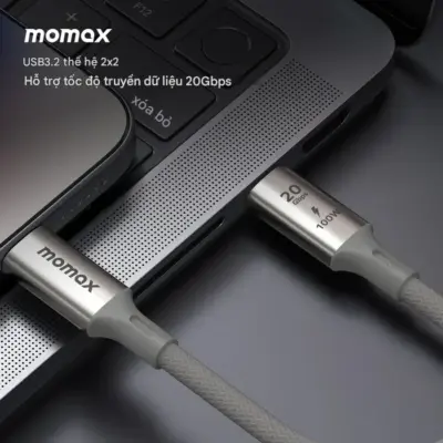 Cáp sạc bện nylon MOMAX DC31 Elite USB-C sang USB-C 100W USB 3.2 Gen 2x2 - Trải nghiệm hiệu suất đỉnh cao với <strong>Cáp sạc bện nylon MOMAX DC31 Elite USB-C sang USB-C 100W USB 3.2 Gen 2x2</strong>. Sợi cáp <strong>MOMAX DC31</strong> này là sự kết hợp hoàn hảo giữa tốc độ truyền dữ liệu siêu tốc 20Gbps (USB 3.2 Gen 2x2) và khả năng sạc nhanh 100W Power Delivery, lý tưởng cho laptop, SSD ngoài và các thiết bị cao cấp. Vỏ cáp bện nylon siêu bền, chống đứt gãy và rối hiệu quả. Thiết kế Elite sang trọng, đáng tin cậy. <strong>MOMAX DC31</strong> là phụ kiện thiết yếu cho những ai cần hiệu suất và độ bền vượt trội trong hệ sinh thái USB-C. Nâng tầm kết nối của bạn ngay hôm nay!