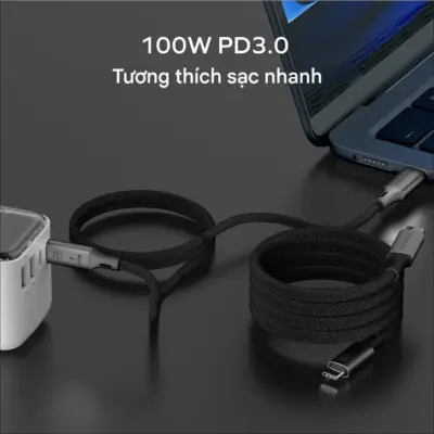 Cáp tư tính MOMAX DC51D Mag.Link USB-C sang USB-C 100W USB 3.2 Gen 2x2 1M - Trải nghiệm sự khác biệt với <strong>Cáp từ tính MOMAX DC51D Mag.Link USB-C sang USB-C 100W USB 3.2 Gen 2x2 1M</strong>, sợi cáp đa năng kết hợp tốc độ và tiện lợi đỉnh cao. Công nghệ từ tính Mag.Link độc đáo cho phép kết nối tức thì, bảo vệ cổng sạc thiết bị quý giá của bạn. Với công suất sạc 100W PD và tốc độ truyền dữ liệu USB 3.2 Gen 2x2 lên đến 20Gbps, cáp <strong>MOMAX DC51D</strong> là lựa chọn hoàn hảo cho những ai cần hiệu suất cao nhất. Sợi cáp 1m bền bỉ, thiết kế sang trọng. <strong>MOMAX DC51D</strong> - nâng tầm mọi kết nối của bạn!