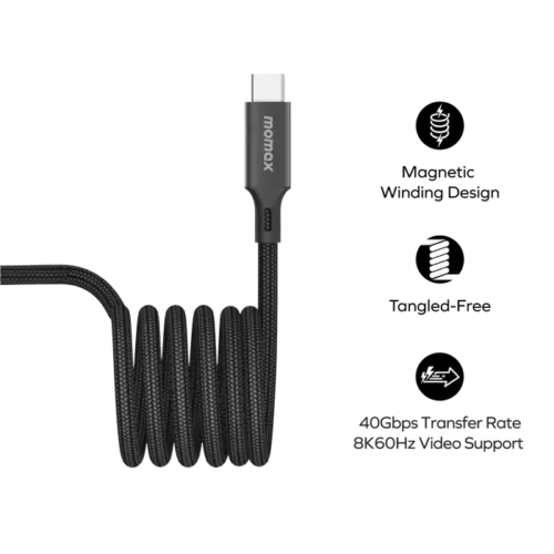 Cáp sạc MOMAX DC63D Mag.Link Magnetic USB 4.0 USB-C sang USB-C 240W 1,5m - Hình ảnh 4