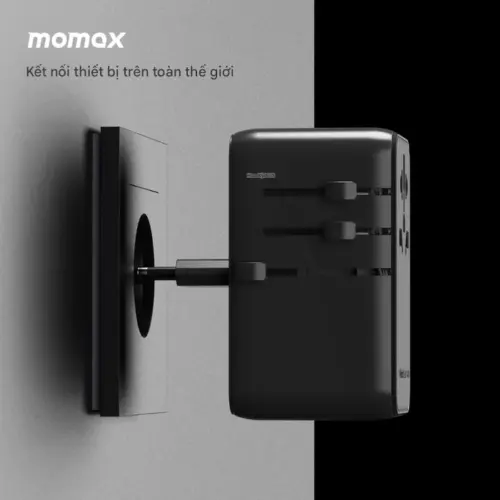 Bộ sạc du lịch đa năng MOMAX UA16 GaN 4 cổng 1-World Universal 140W + Cáp USB-C tương thích hơn 200 quốc gia - Hình ảnh 9