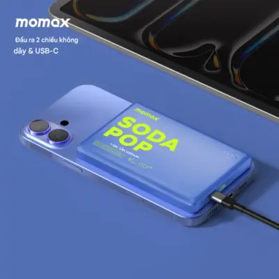 Pin dự phòng không dây từ tính MOMAX IP135 Power Pass 5000mAh - Luôn giữ năng lượng cho thiết bị của bạn với <strong>Pin dự phòng không dây từ tính MOMAX IP135 Power Pass 5000mAh</strong>. Thiết kế siêu nhỏ gọn cùng công nghệ từ tính giúp pin "hít" chặt vào iPhone (hỗ trợ MagSafe) mang lại trải nghiệm sạc không dây liền mạch, không vướng víu. Dung lượng 5000mAh là nguồn năng lượng bổ sung hoàn hảo cho ngày dài, đủ sức "cứu cánh" khi cần thiết. Công nghệ Power Pass đảm bảo hiệu quả sạc. <strong>MOMAX IP135 Power Pass 5000mAh</strong> là phụ kiện cần thiết cho cuộc sống di động tiện lợi, giúp bạn luôn kết nối năng lượng một cách nhanh chóng và phong cách.