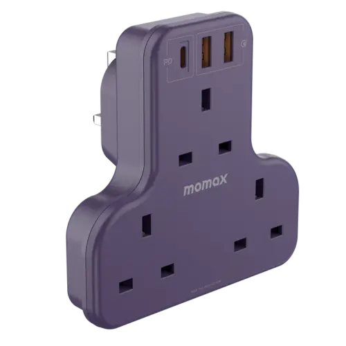 Ổ cắm mở rộng hình chữ T 3 ổ cắm MOMAX US6UK Oneplug có USB - Hình ảnh 2