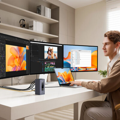 Thiết bị mở rộng hiệu Baseus Spacemate Series 11-in-1 (MAC) - Biến chiếc MacBook của bạn thành một trạm làm việc tối thượng với <strong>Baseus Spacemate Series 11-in-1</strong>. Đây là giải pháp kết nối toàn diện, mở rộng một cổng Type-C thành 11 cổng chức năng mạnh mẽ: 2 cổng HDMI 4K xuất 2 màn hình độc lập, 3 cổng USB 3.2 Gen 2 truyền dữ liệu 10Gbps siêu tốc, mạng LAN Gigabit, đầu đọc thẻ SD/TF, jack 3.5mm và sạc PD 100W. Với thiết kế đứng dọc độc đáo, sản phẩm giúp tiết kiệm không gian bàn làm việc và tản nhiệt hiệu quả. Vỏ nhôm cao cấp, sang trọng, <strong>Baseus Spacemate Series 11-in-1</strong> là trung tâm chỉ huy, giải phóng toàn bộ tiềm năng sáng tạo và hiệu suất làm việc của bạn.