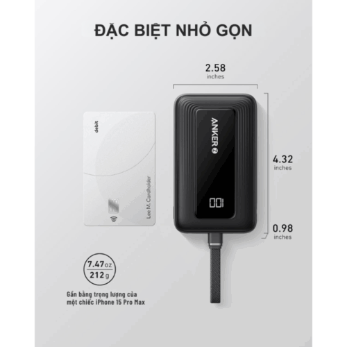 Pin Sạc Dự Phòng Anker A1688 - Anker Zolo 10.000mAh 30W A1688 Tích Hợp Cáp USB-C - Hình ảnh 6