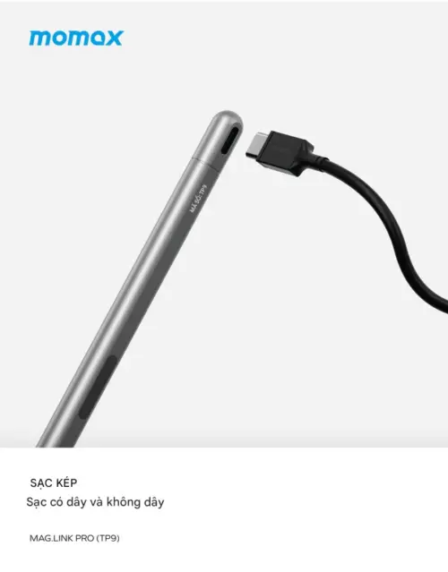 Bút cảm ứng MOMAX TP9 chủ động sạc từ Mag.Link dành cho iPad - Hình ảnh 2