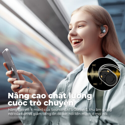 Tai nghe Bluetooth thể thao SoundPEATS Gofree 2, Open-Ear, Driver 16.2mm, Pin 35H, IPX5, Bluetooth 5.3, ENC, Game Mode - Hình ảnh 2