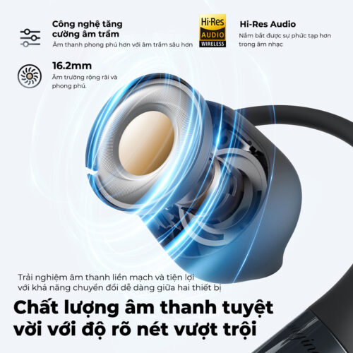 Tai nghe Bluetooth thể thao SoundPEATS Gofree 2, Open-Ear, Driver 16.2mm, Pin 35H, IPX5, Bluetooth 5.3, ENC, Game Mode - Hình ảnh 3