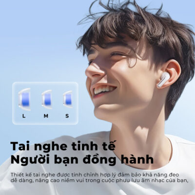 Tai nghe Bluetooth True Wireless SoundPEATS Clear, In-ear, Driver 12mm, Pin 40H, IPX4, Bluetooth 5.3, ENC, Game Mode - Tai nghe <strong>SoundPEATS Clear</strong> phiên bản trong suốt, thiết kế in-ear, driver 12mm, âm thanh sống động, codec AAC/SBC. Pin 7H (tai nghe), 40H (với hộp sạc), sạc USB-C. IPX4 chống nước, 2 mic ENC, Bluetooth 5.3, độ trễ 90ms (Game Mode). App PeatsAudio tùy chỉnh EQ. Bảo hành 12 tháng, lý tưởng nghe nhạc, chơi game, đàm thoại.