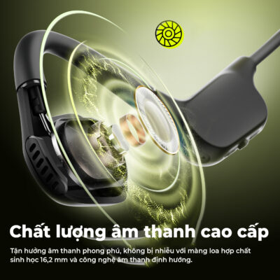 Tai nghe Bluetooth thể thao SoundPEATS RunFree Lite 2, Open-Ear, Driver 16.2mm, Pin 15H, IPX4, Bluetooth 5.3, ENC - Tai nghe <strong>SoundPEATS RunFree Lite 2</strong> với công nghệ<strong> SoundPEATS RunFree Lite 2</strong>, thiết kế Open-Ear, driver 16.2mm, âm thanh sống động. Pin 15H, sạc USB-C, Bluetooth 5.3, độ trễ thấp. IPX4 chống nước, 2 mic ENC, hỗ trợ kết nối kép. Trọng lượng 27g, app PeatsAudio tùy chỉnh EQ. Bảo hành 12 tháng, lý tưởng cho chạy bộ, tập gym.