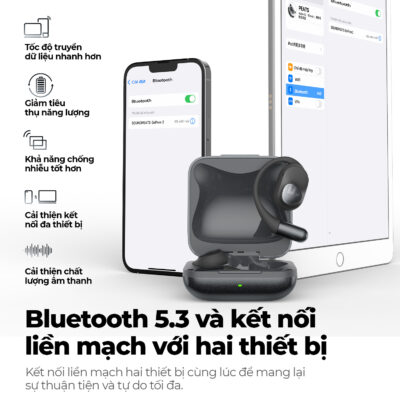 Tai nghe Bluetooth thể thao SoundPEATS Gofree 2+ (Plus), Open-Ear, Driver 16.2mm, LDAC, Pin 39H, IPX5, Bluetooth 5.3, ENC - Tai nghe <strong>SoundPEATS Gofree 2+ (Plus)</strong> với công nghệ <strong>SoundPEATS Gofree 2+</strong>, thiết kế Open-Ear, driver 16.2mm, âm thanh Hi-Res (LDAC). Pin 11.5H (tai nghe), 39H (với hộp sạc), sạc không dây. IPX5 chống nước, 4 mic ENC, Bluetooth 5.3, độ trễ 60ms (Game Mode). App PeatsAudio tùy chỉnh EQ. Bảo hành 12 tháng, lý tưởng cho thể thao, nghe nhạc.