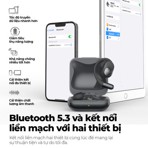 Tai nghe Bluetooth thể thao SoundPEATS Gofree 2+ (Plus), Open-Ear, Driver 16.2mm, LDAC, Pin 39H, IPX5, Bluetooth 5.3, ENC - Hình ảnh 5