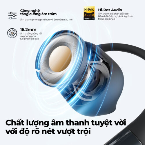 Tai nghe Bluetooth thể thao SoundPEATS Gofree 2+ (Plus), Open-Ear, Driver 16.2mm, LDAC, Pin 39H, IPX5, Bluetooth 5.3, ENC - Hình ảnh 3