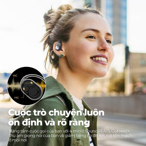 Tai nghe Bluetooth thể thao SoundPEATS Gofree 2+ (Plus), Open-Ear, Driver 16.2mm, LDAC, Pin 39H, IPX5, Bluetooth 5.3, ENC - Hình ảnh 4