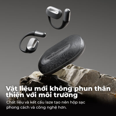 Tai nghe Bluetooth thể thao SoundPEATS HearFit, Open-Ear, Driver 15mm, Bluetooth 5.3, Pin 22H, IPX5, ENC - Tai nghe <strong>SoundPEATS HearFit</strong> với công nghệ <strong>SoundPEATS HearFit,</strong> thiết kế Open-Ear, driver 15mm, âm thanh định hướng, Bluetooth 5.3, độ trễ 70ms. Pin 6.5H (tai nghe), 22H (với hộp sạc), sạc nhanh USB-C. IPX5 chống nước, 4 mic ENC, hỗ trợ app PeatsAudio với 9 EQ. Trọng lượng 9.4g mỗi tai, lý tưởng cho thể thao, du lịch. Bảo hành 12 tháng.